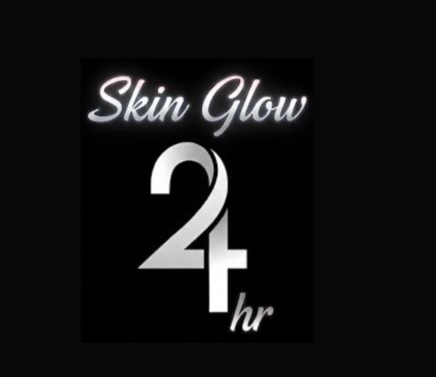 Logo for 24 Hour Skin Glow on Black Background